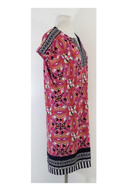 Current Boutique-Laundry by Shelli Segal - Pink Navy & White Print Dress Sz M