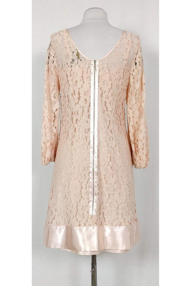 Current Boutique-Laundry by Shelli Segal - Pink Silver Peony Lace Dress Sz 6
