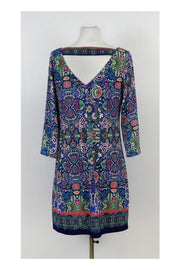 Current Boutique-Laundry by Shelli Segal - Teal Blue Paisley Print Dress Sz S