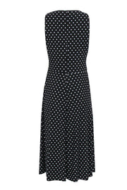 Current Boutique-Lauren Ralph Lauren - Black & White Polka Dot Sleeveless Midi Dress Sz 10