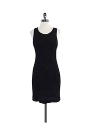 Current Boutique-Laurence Kazar - Sleeveless Black Beaded Silk Dress Sz M