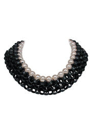 Current Boutique-Lee Angel - Three Strand Woven Choker w/ Faux Pearls