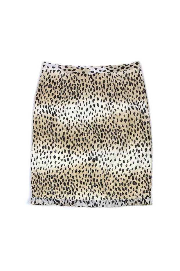 Current Boutique-Leggiadro - Leopard Print Textured Skirt Sz 12