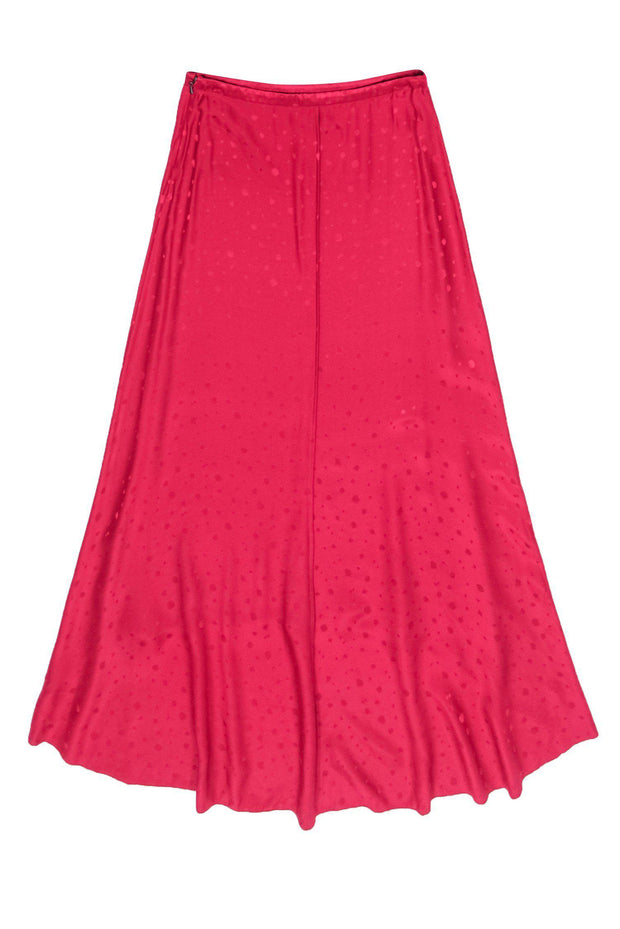 Current Boutique-Leifsdottir - Hot Pink High-Low Speckled Silk Maxi Skirt Sz 8