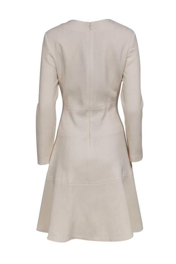 Current Boutique-Lela Rose - Ivory Fitted Long-Sleeved Dress Sz 12