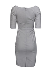 Current Boutique-Lela Rose - Light Grey Silk-Lined Textured Dress Sz 2