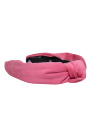 Current Boutique-Lele Sadoughi - Pink Velour Knotted Headband