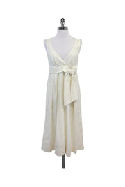 Current Boutique-Lida Baday - White Silk Blend Sleeveless Dress Sz 8