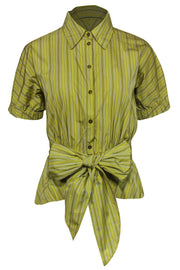 Current Boutique-Lida Baday - Yellow Striped Belted Top Sz 10