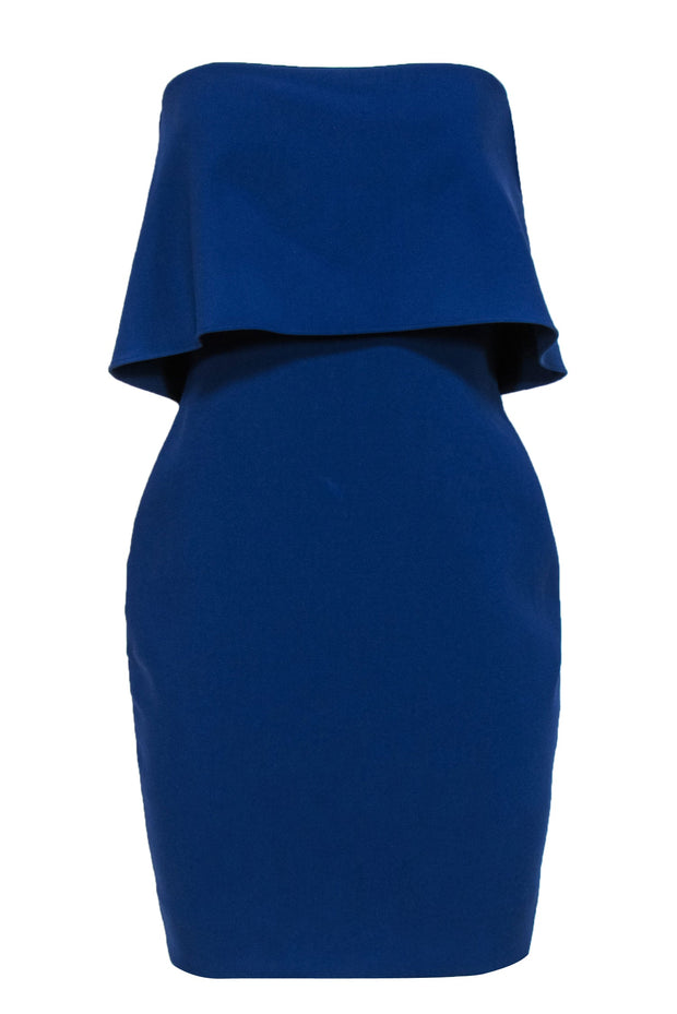 Current Boutique-Likely - Dark Blue Strapless "Driggs" Sheath Dress w/ Flounce Top Sz 2