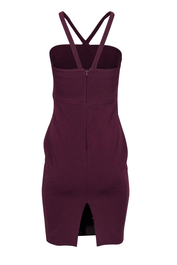 Current Boutique-Likely - Dark Purple Bodycon Dress w/ Crisscross Design Sz 4