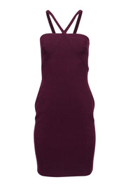 Current Boutique-Likely - Dark Purple Bodycon Dress w/ Crisscross Design Sz 4