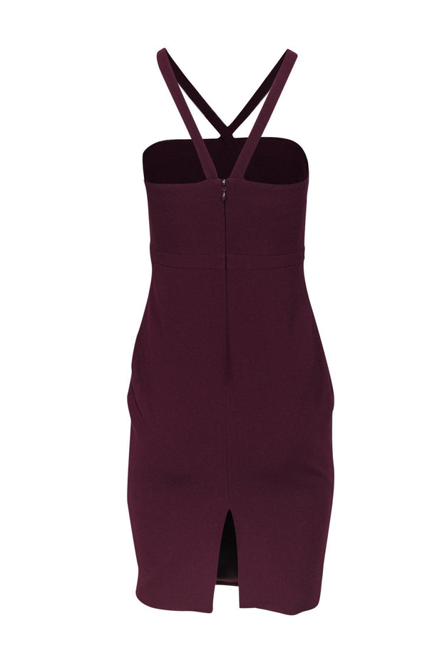 Current Boutique-Likely - Dark Purple Bodycon Dress w/ Crisscross Design Sz 6