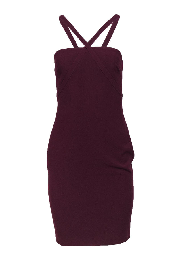 Current Boutique-Likely - Dark Purple Bodycon Dress w/ Crisscross Design Sz 6