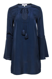 Current Boutique-Likely - Navy Bell Sleeve Shift Dress w/ Tassels & Lace Trim Sz S