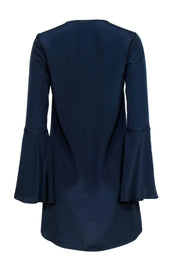 Current Boutique-Likely - Navy Peasant-Style Shift Dress w/ Tassels & Lace Trim Sz XS