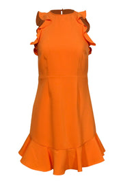 Current Boutique-Likely - Orange Ruffle Sleeveless Sheath Dress Sz 4