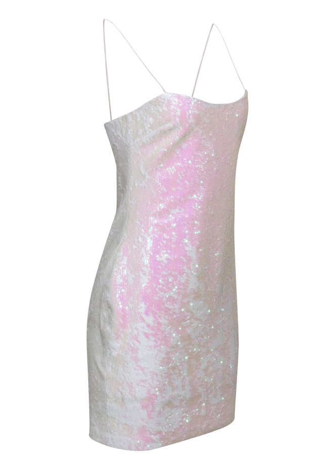 Current Boutique-Likely - White Iridescent Sequin Sleeveless Mini Party Dress Sz 6