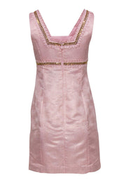 Current Boutique-Lilly Pulitzer - Baby Pink Metallic Sheath Dress w/ Beading Sz 0