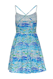 Current Boutique-Lilly Pulitzer - Blue Beach Print Sleeveless Fit & Flare Dress Sz 0