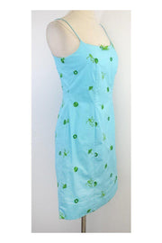 Current Boutique-Lilly Pulitzer - Blue & Green Embroidered Cotton Blend Dress Sz 2