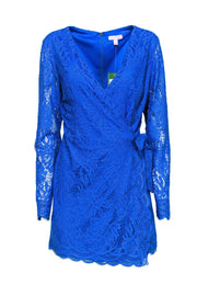 Current Boutique-Lilly Pulitzer - Blue Lace Wrap Romper Sz L