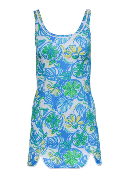 Current Boutique-Lilly Pulitzer - Blue & Multicolor Fruity Floral Print Mini Dress Sz XXS
