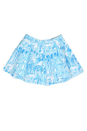 Current Boutique-Lilly Pulitzer - Blue Toile Print Fit & Flare Cotton Skirt Sz 6
