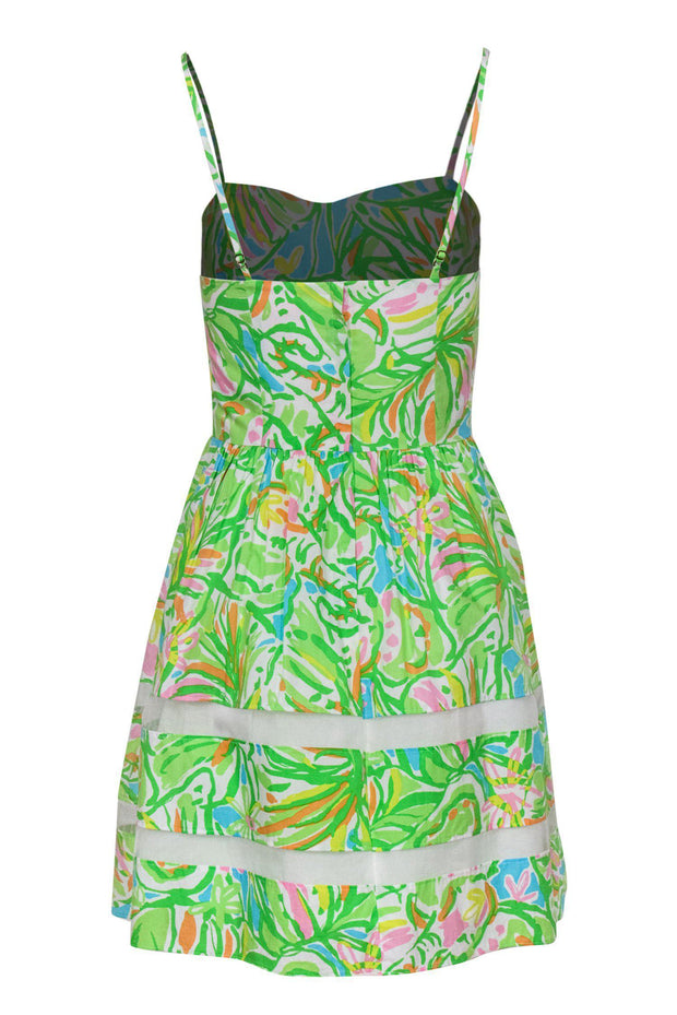 Current Boutique-Lilly Pulitzer - Bright Printed Cotton A-Line Dress w/ Mesh Accents Sz 0