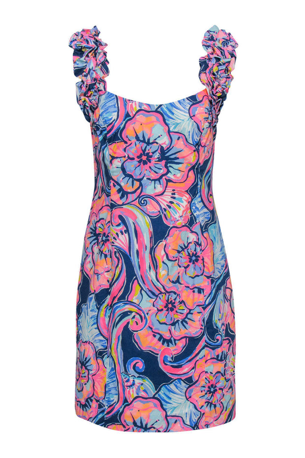 Current Boutique-Lilly Pulitzer - Bright Printed "Devina" Ruffle Sleeve Dress Sz 6