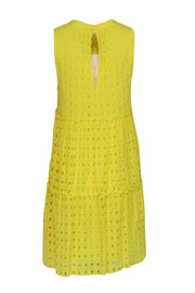 Current Boutique-Lilly Pulitzer - Bright Yellow Geometric Eyelet Lace A-Line Dress Sz M