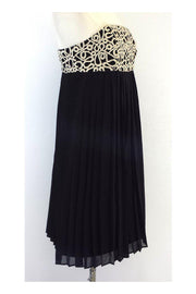 Current Boutique-Lilly Pulitzer - Gold & Black Strapless Dress Sz 4