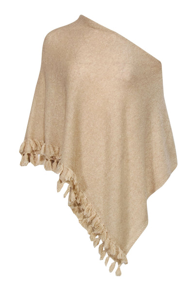 Current Boutique-Lilly Pulitzer - Gold Metallic Knit Poncho w/ Tassels OS