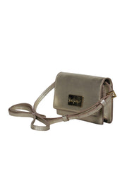 Current Boutique-Lilly Pulitzer - Gold Textured Leather Mini Flap Crossbody