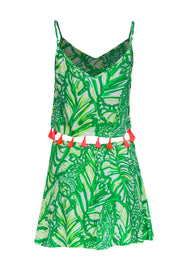 Current Boutique-Lilly Pulitzer - Green & White Printed Cropped Tank & Skort Set Sz 00
