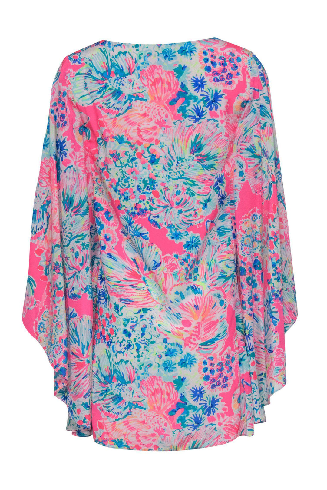 Lilly Pulitzer Tunic Caftan Lawn Cotton Blue newest Floral Print NEW