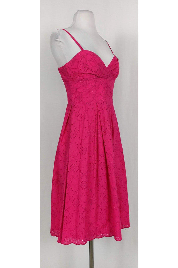 Current Boutique-Lilly Pulitzer - Hot Pink Eyelet Flared Dress Sz 0