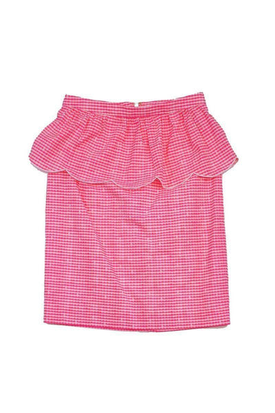 Current Boutique-Lilly Pulitzer - Hot Pink Gingham Peplum Skirt Sz 0