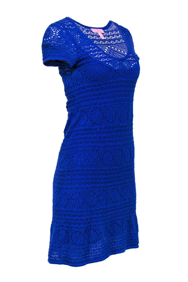 Current Boutique-Lilly Pulitzer - Indigo Crochet Knit Scoop Neck Dress Sz S