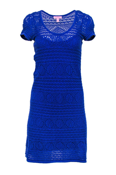 Current Boutique-Lilly Pulitzer - Indigo Crochet Knit Scoop Neck Dress Sz S