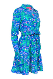 Current Boutique-Lilly Pulitzer – Long Sleeve Blue & Green Shirt Dress Sz 00