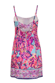 Current Boutique-Lilly Pulitzer - Multicolor Floral Textured Cotton Fitted Mini Dress Sz 8
