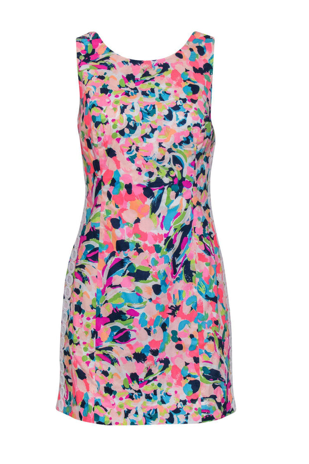 Current Boutique-Lilly Pulitzer - Multicolored Bright Printed Sheath Dress w/ Lace Trim Sz 6