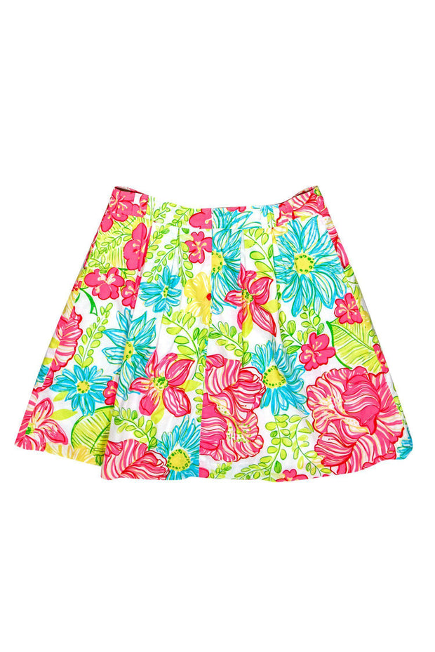 Current Boutique-Lilly Pulitzer - Multicolored Floral Print A-Line Skirt Sz 6