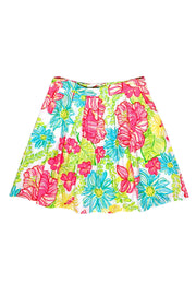 Current Boutique-Lilly Pulitzer - Multicolored Floral Print A-Line Skirt Sz 6