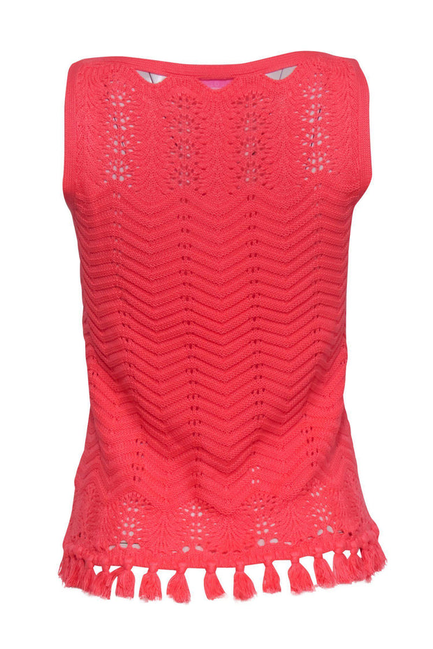 Current Boutique-Lilly Pulitzer - Neon Pink Sleeveless Knit Tank Sz XS