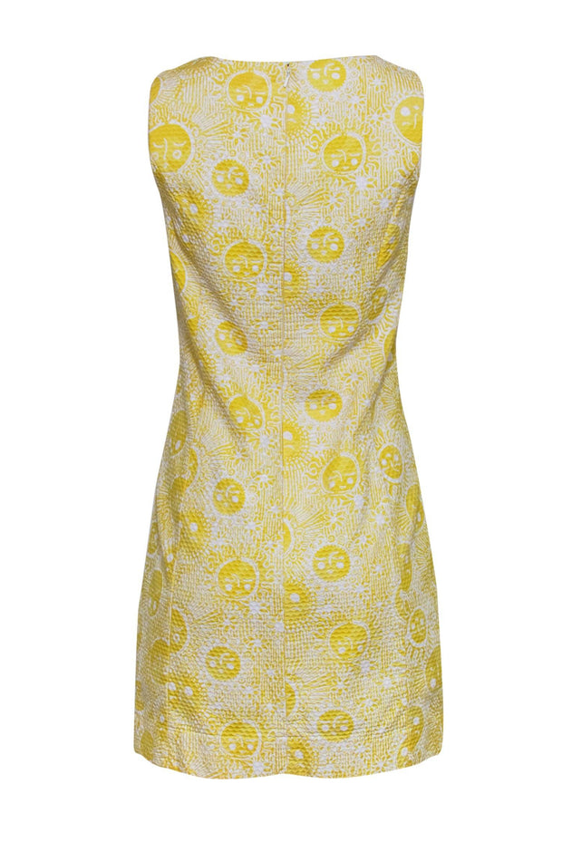 Current Boutique-Lilly Pulitzer - Neon Yellow Sunshine Cotton Shift Dress w/ Lace Trim Sz 8