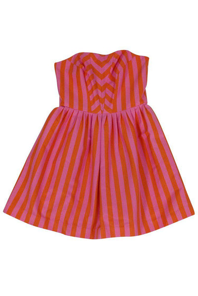 Current Boutique-Lilly Pulitzer - Orange & Pink Striped Dress Sz 10