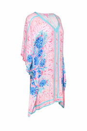 Current Boutique-Lilly Pulitzer - Pink, Blue & White Caftan w/ Shell Print Sz S/M