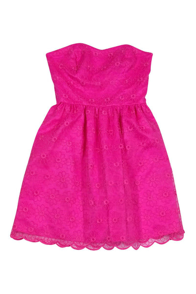Current Boutique-Lilly Pulitzer - Pink Floral Organza Dress Sz 2